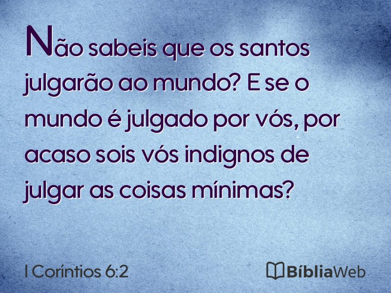 I Coríntios 6:2 em imagem para compartilhar