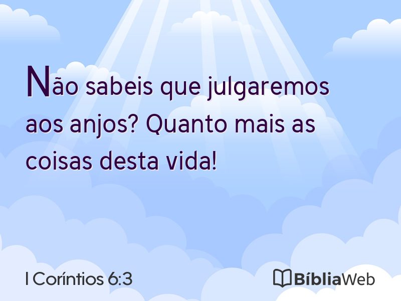 I Coríntios 6:3 em imagem para compartilhar