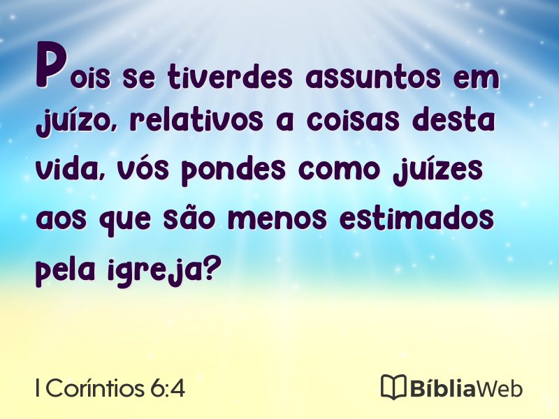 I Coríntios 6:4 em imagem para compartilhar