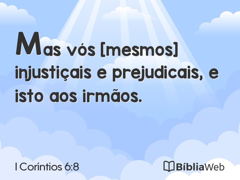 I Coríntios 6:8 em imagem para compartilhar
