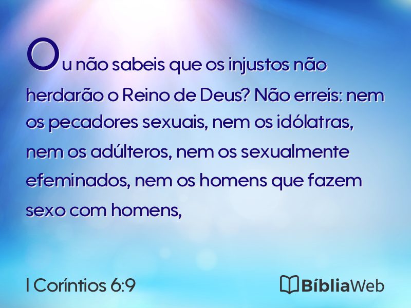 I Coríntios 6:9 em imagem para compartilhar