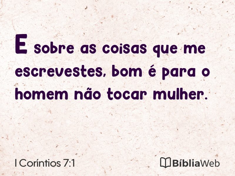 I Coríntios 7:1 em imagem para compartilhar