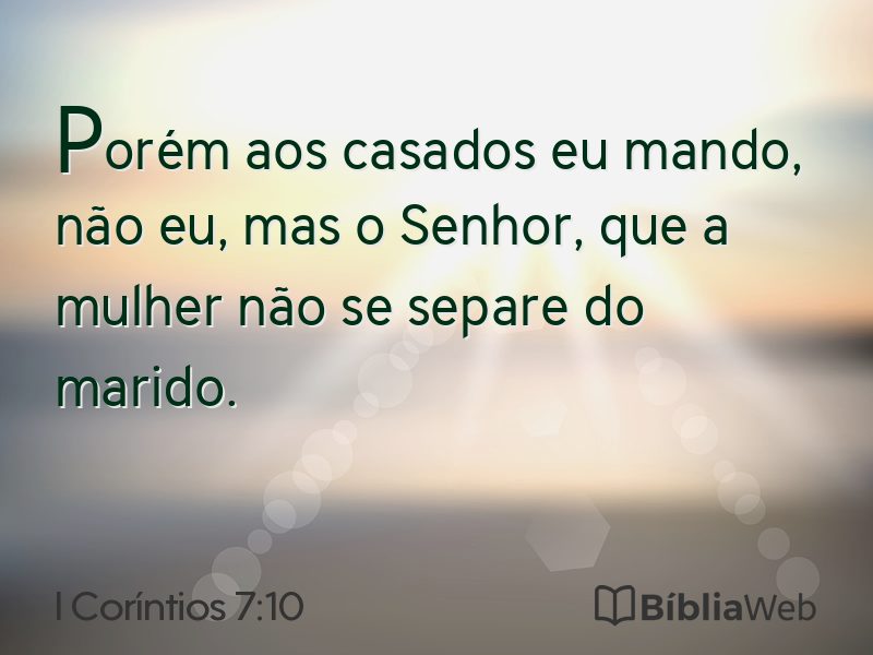 I Coríntios 7:10 em imagem para compartilhar