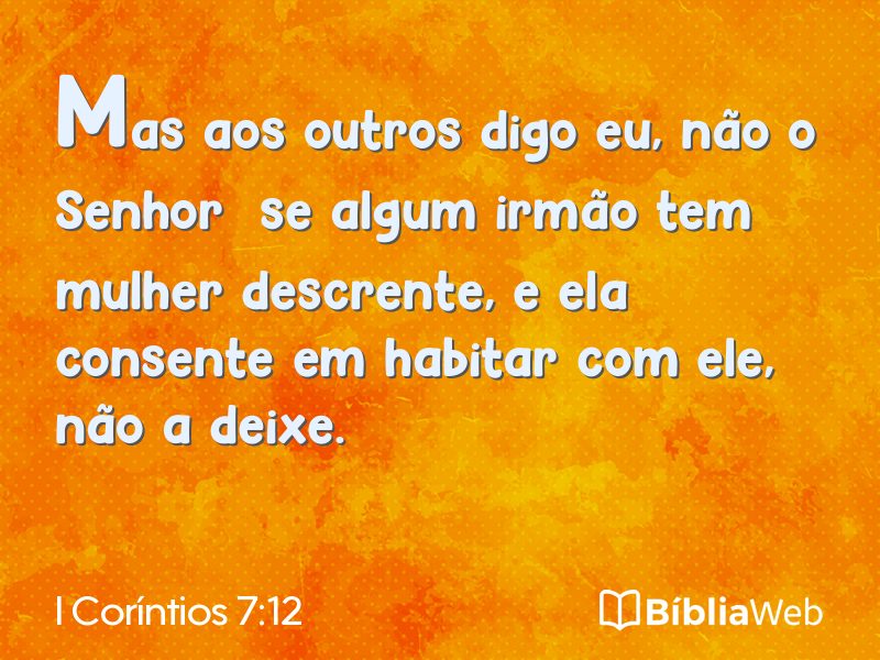 I Coríntios 7:12 em imagem para compartilhar