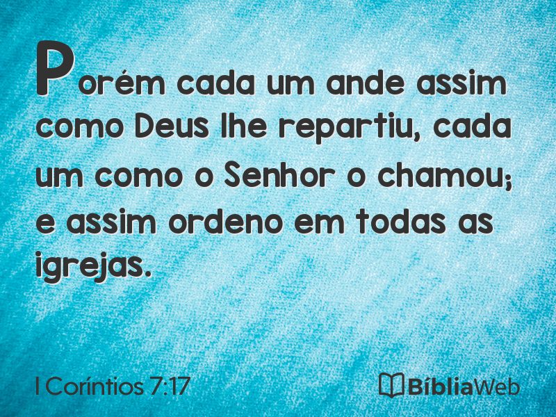 I Coríntios 7:17 em imagem para compartilhar