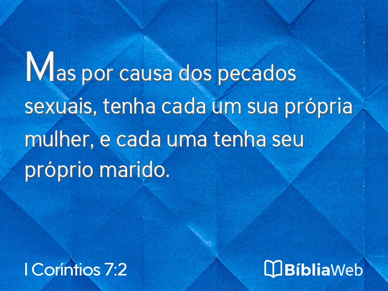 I Coríntios 7:2 em imagem para compartilhar
