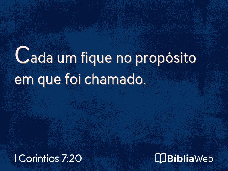 I Coríntios 7:20 em imagem para compartilhar