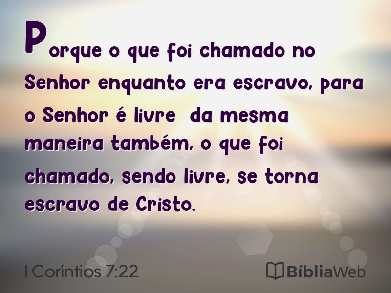 I Coríntios 7:22 em imagem para compartilhar