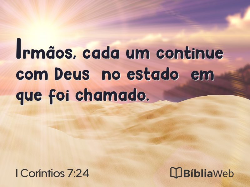 I Coríntios 7:24 em imagem para compartilhar