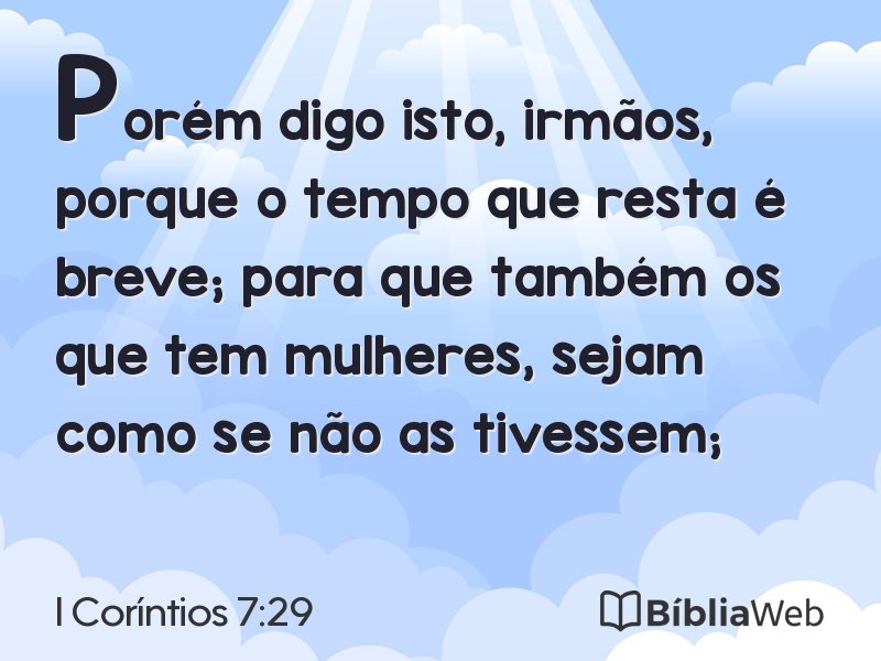 I Coríntios 7:29 em imagem para compartilhar
