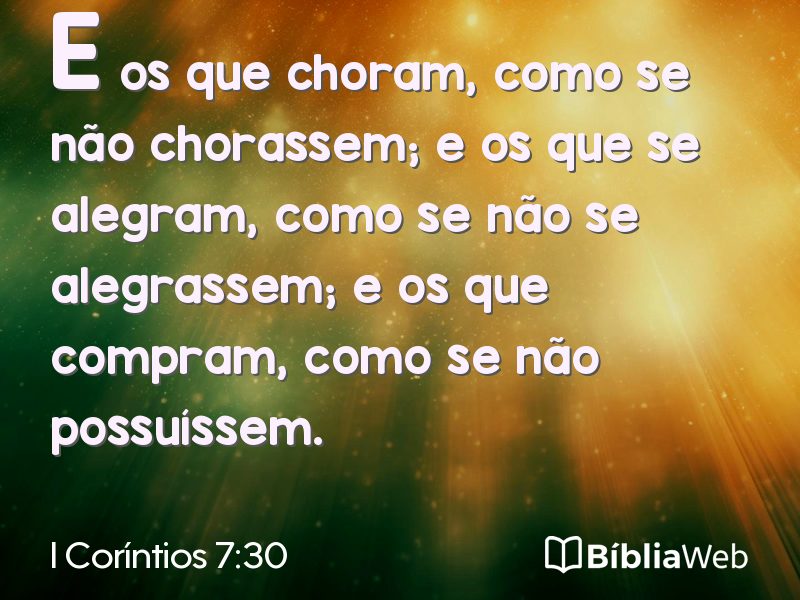 I Coríntios 7:30 em imagem para compartilhar
