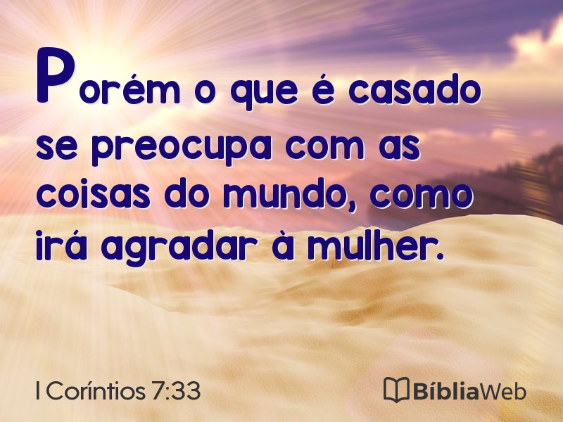 I Coríntios 7:33 em imagem para compartilhar