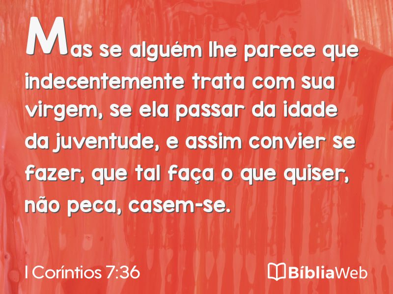 I Coríntios 7:36 em imagem para compartilhar