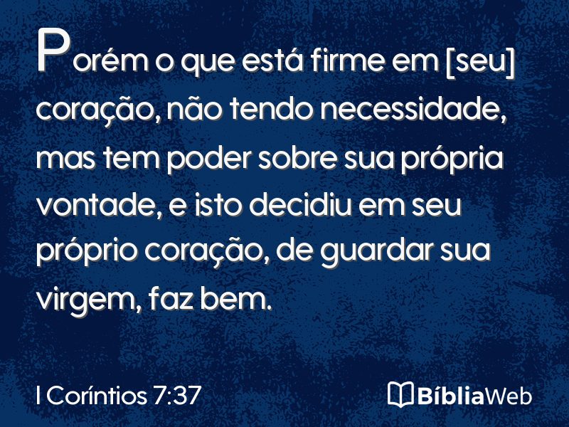 I Coríntios 7:37 em imagem para compartilhar