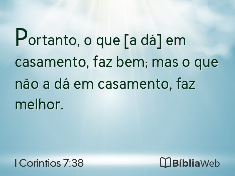 I Coríntios 7:38 em imagem para compartilhar