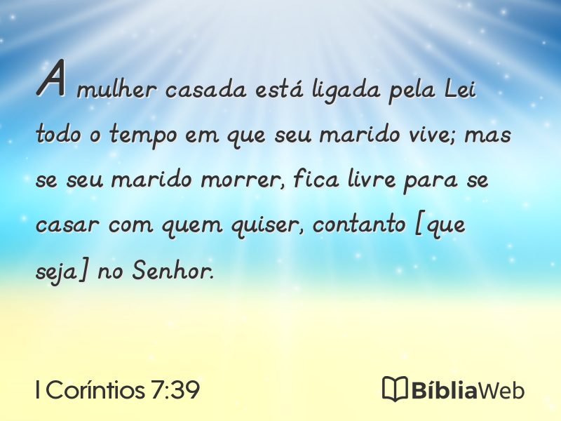 I Coríntios 7:39 em imagem para compartilhar