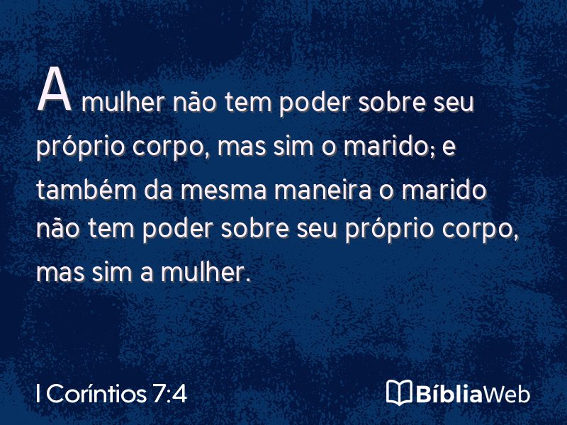 I Coríntios 7:4 em imagem para compartilhar