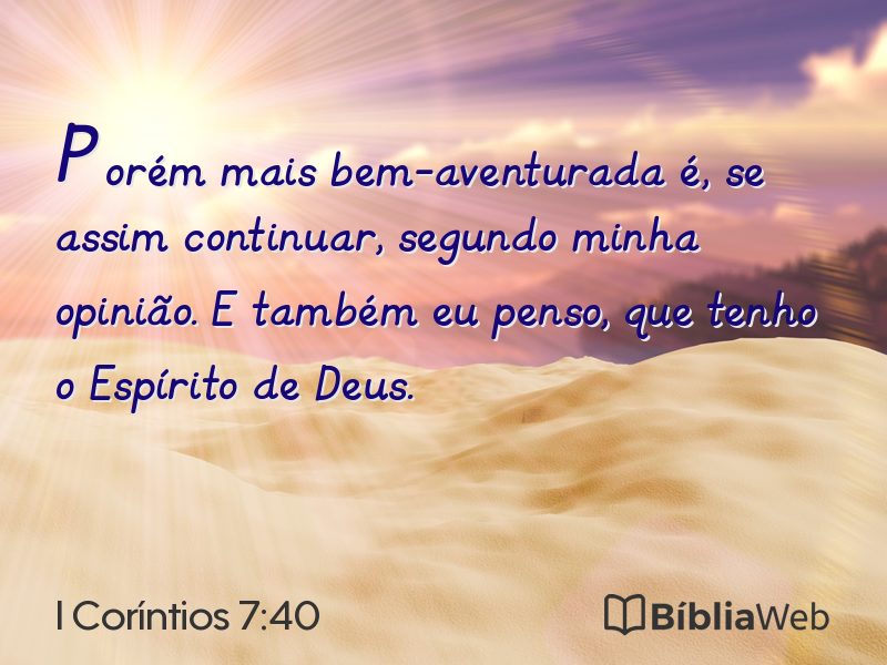 I Coríntios 7:40 em imagem para compartilhar