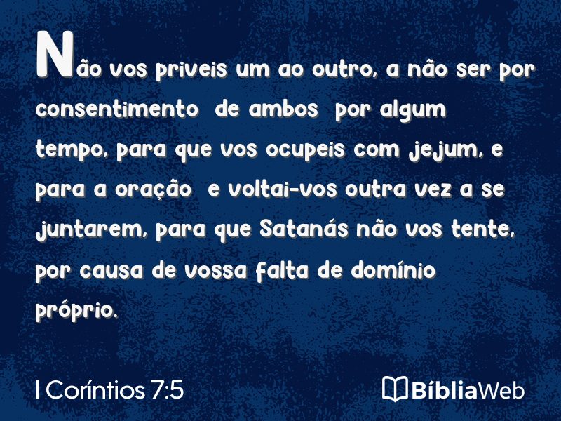 I Coríntios 7:5 em imagem para compartilhar