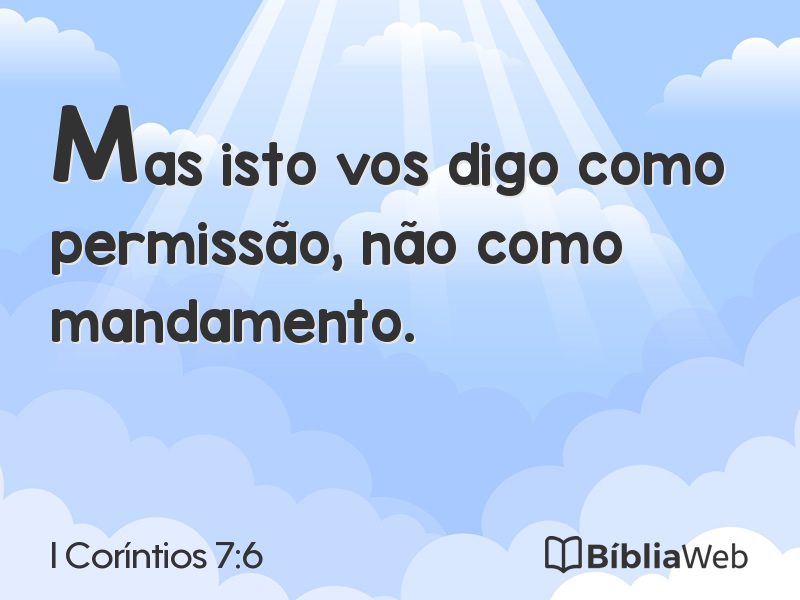 I Coríntios 7:6 em imagem para compartilhar