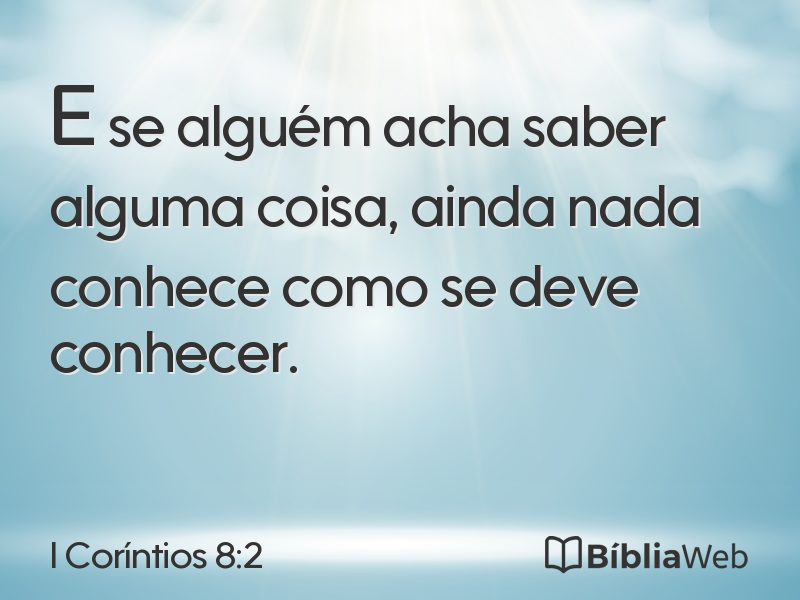 I Coríntios 8:2 em imagem para compartilhar