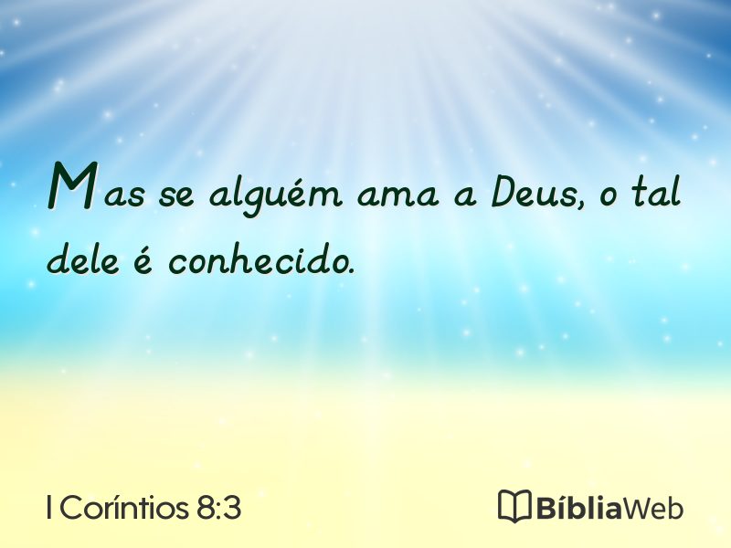 I Coríntios 8:3 em imagem para compartilhar