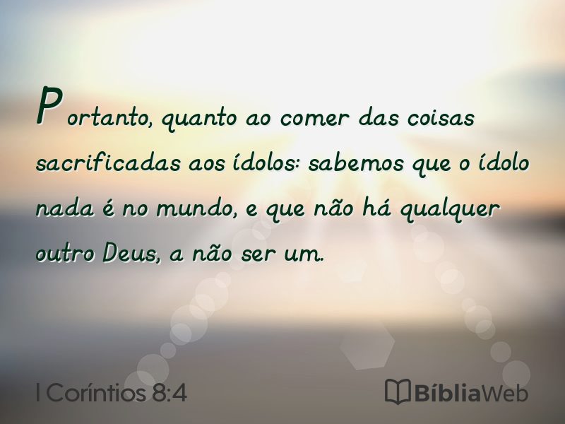 I Coríntios 8:4 em imagem para compartilhar