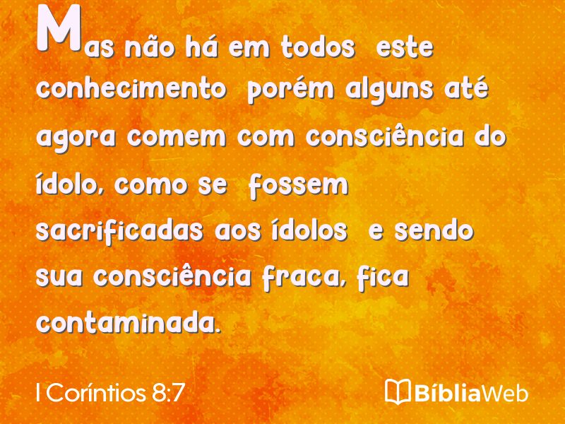 I Coríntios 8:7 em imagem para compartilhar