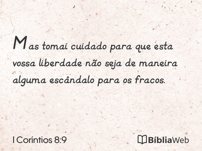 I Coríntios 8:9 em imagem para compartilhar