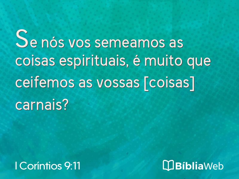 I Coríntios 9:11 em imagem para compartilhar