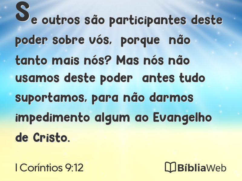 I Coríntios 9:12 em imagem para compartilhar
