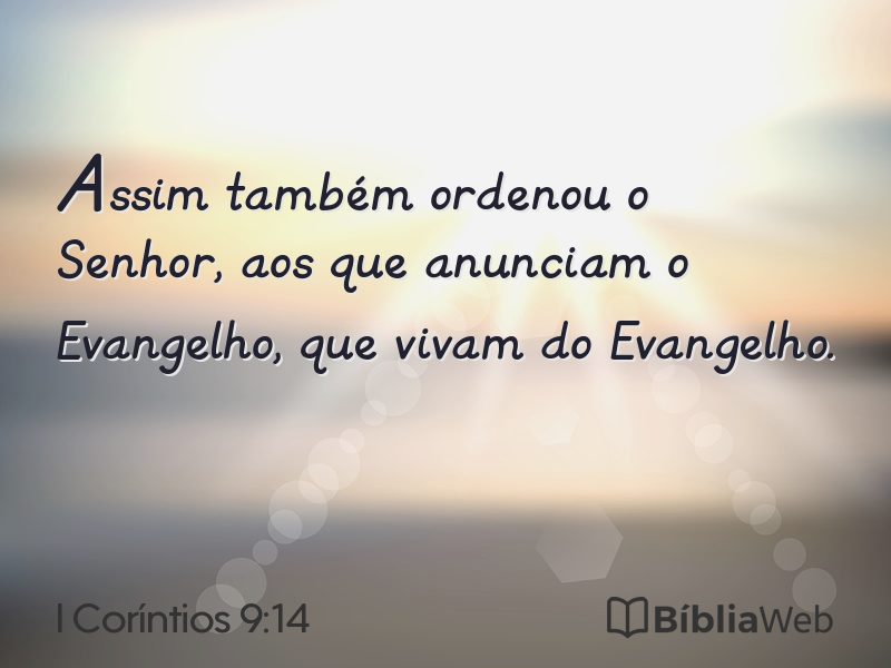 I Coríntios 9:14 em imagem para compartilhar