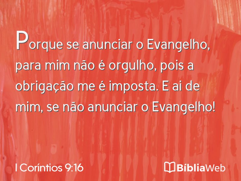 I Coríntios 9:16 em imagem para compartilhar