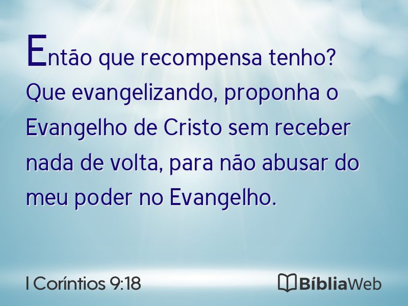 I Coríntios 9:18 em imagem para compartilhar