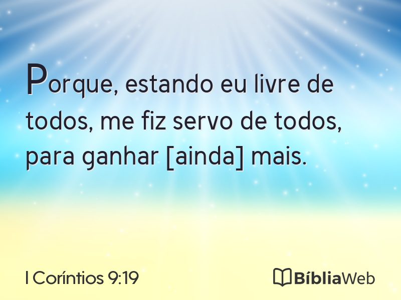 I Coríntios 9:19 em imagem para compartilhar
