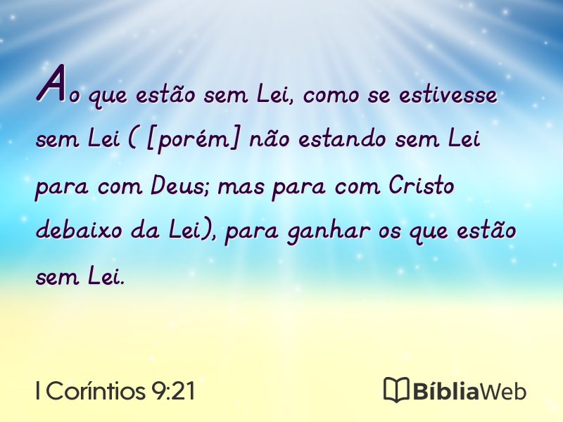 I Coríntios 9:21 em imagem para compartilhar