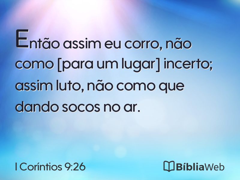 I Coríntios 9:26 em imagem para compartilhar