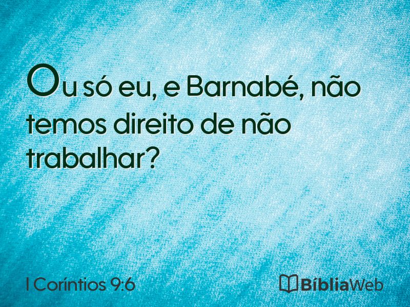 I Coríntios 9:6 em imagem para compartilhar