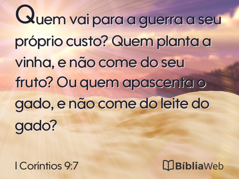 I Coríntios 9:7 em imagem para compartilhar