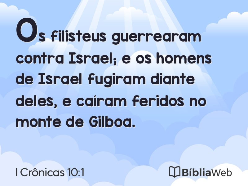 I Crônicas 10:1 em imagem para compartilhar