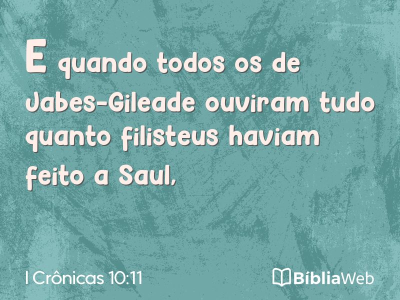 I Crônicas 10:11 em imagem para compartilhar