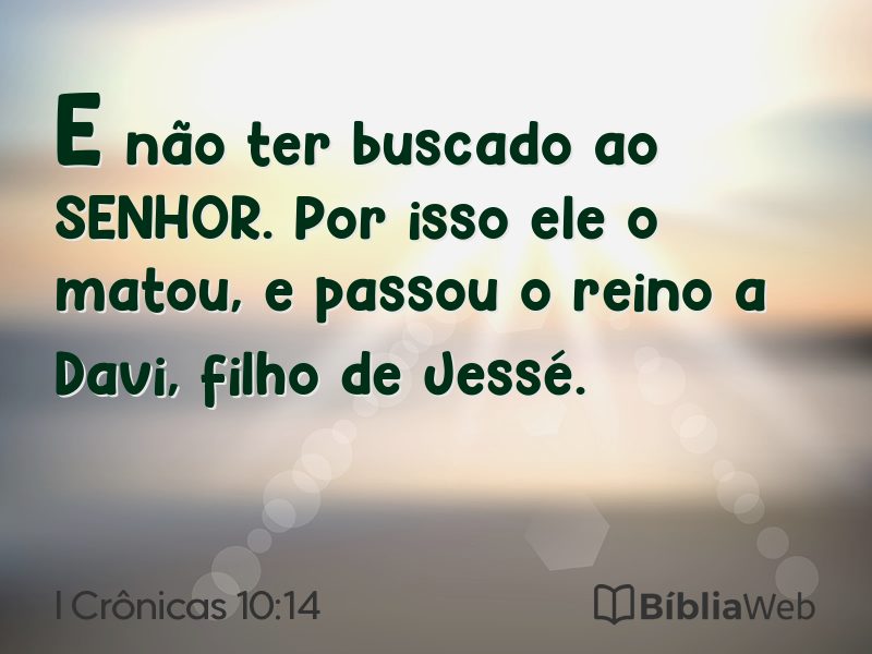 I Crônicas 10:14 em imagem para compartilhar
