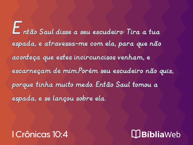 I Crônicas 10:4 em imagem para compartilhar