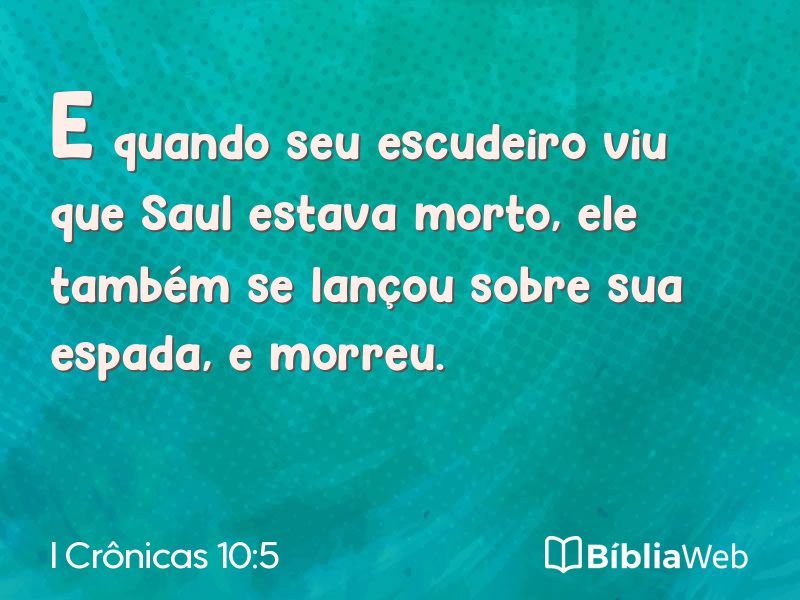 I Crônicas 10:5 em imagem para compartilhar