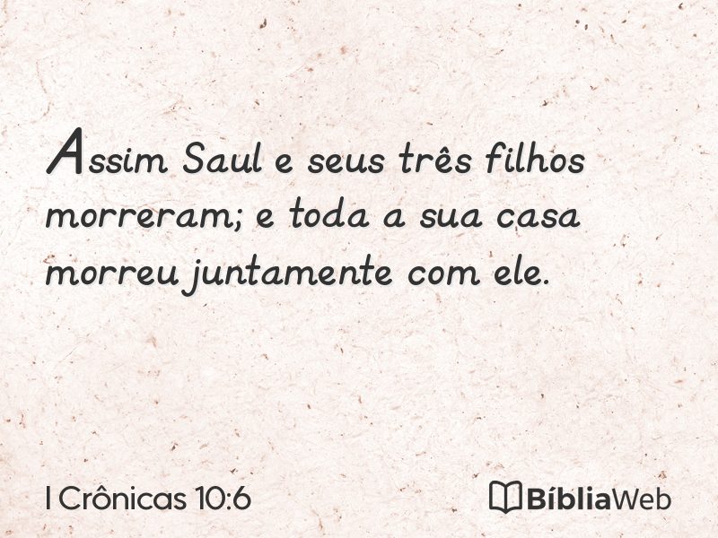 I Crônicas 10:6 em imagem para compartilhar