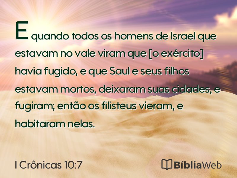 I Crônicas 10:7 em imagem para compartilhar