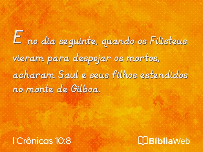I Crônicas 10:8 em imagem para compartilhar