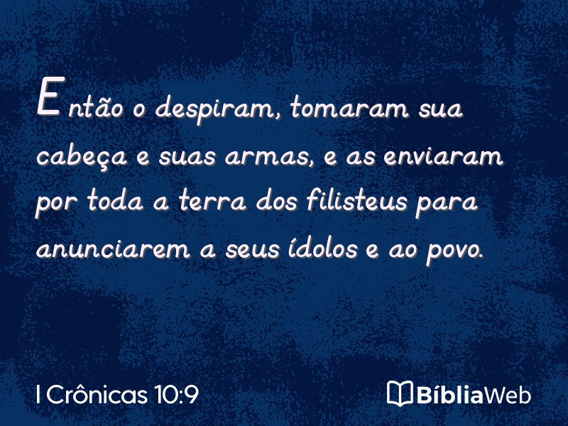 I Crônicas 10:9 em imagem para compartilhar