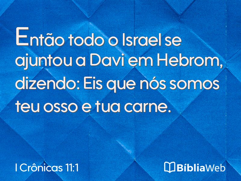 I Crônicas 11:1 em imagem para compartilhar