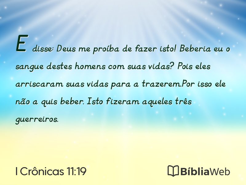 I Crônicas 11:19 em imagem para compartilhar
